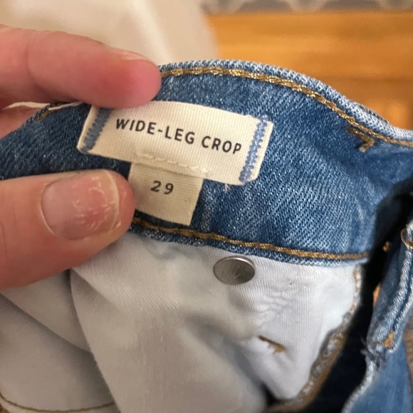Madewell Like New Wide Leg Crop Light Blue Jeans Sz 29 - Picture 4 of 8